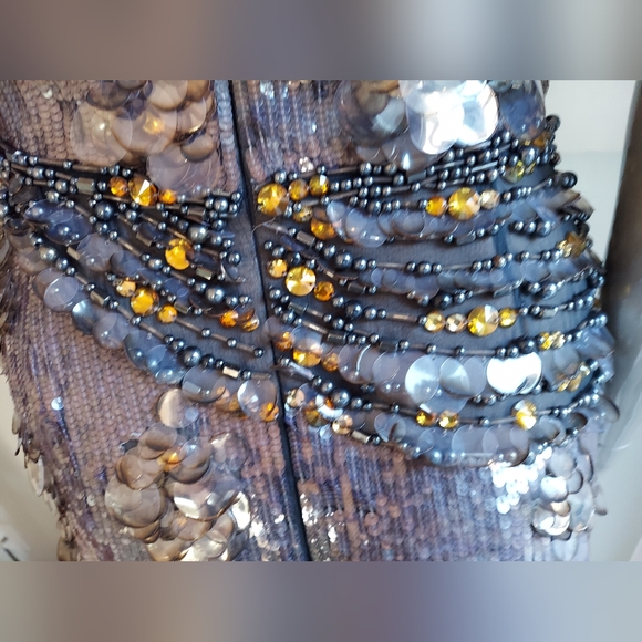 *$5,700 OSCAR DE LA RENTA GORGEOUS SILK Crystal bead estab runway dress US M - Picture 9 of 14